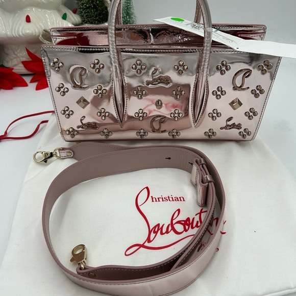 Christian Louboutin Handbags - Christian Louboutin Paloma loubinthesky stud, metallic leather, baguette bag,